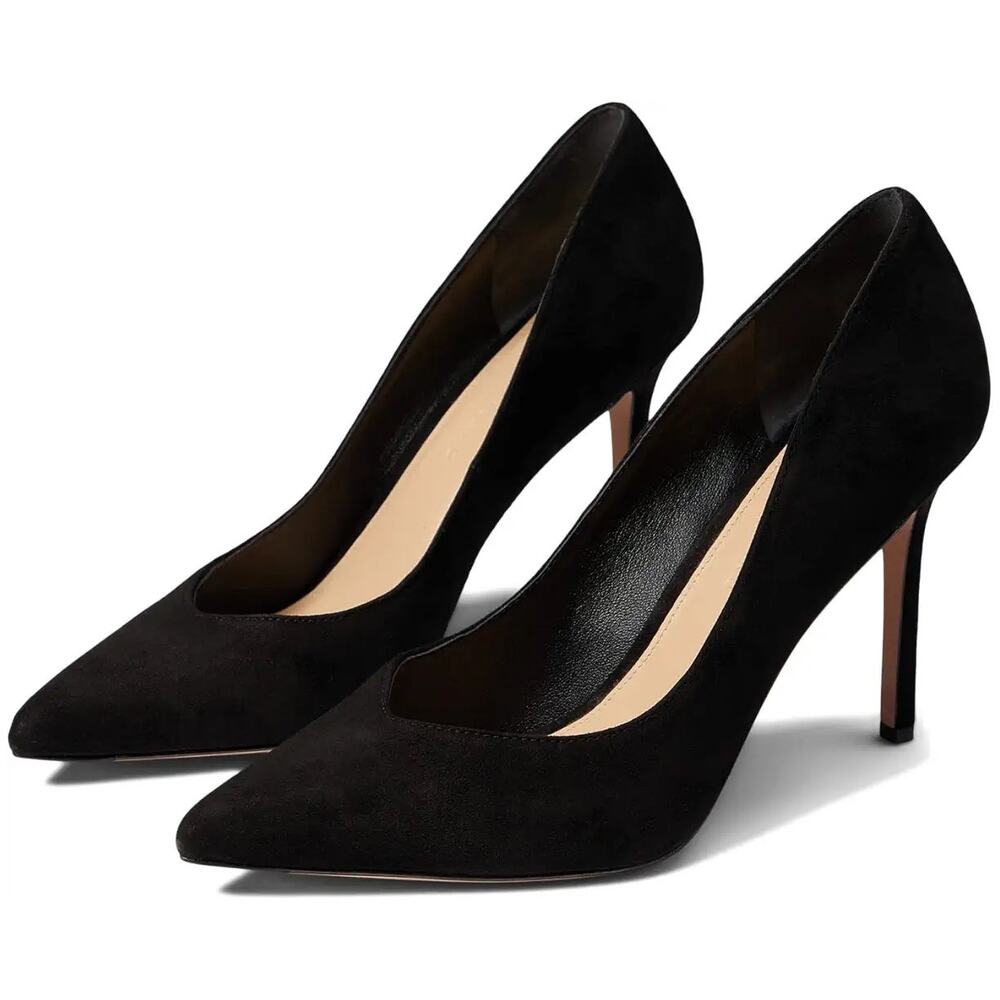 Veronica Beard Lisa Black Suede Leather‎ Stiletto Heel Pointed Pumps Size 10M